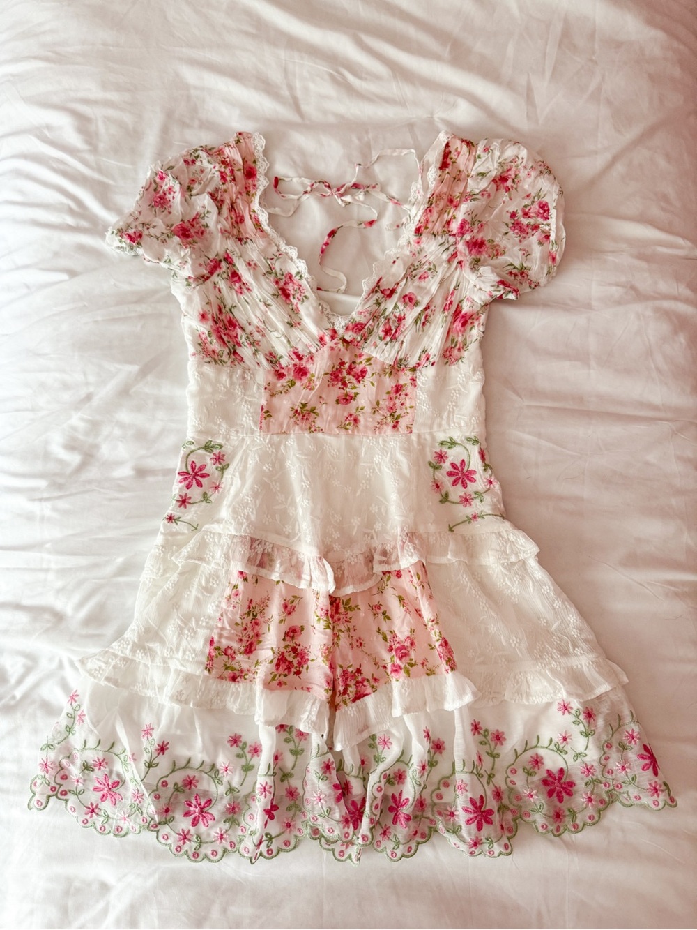 Altar’d State Alota Pink Multi Floral Mini Dress Size Small
